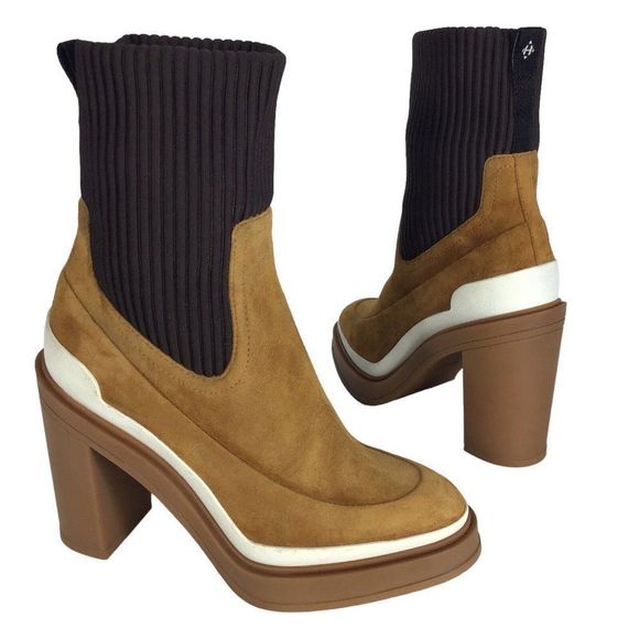 Elegant Tan and Brown Ankle Boots - Picture 2 of 16